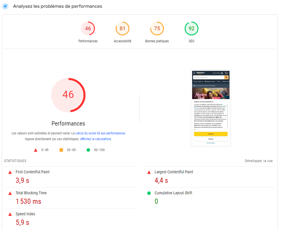 pagespeed insight perf