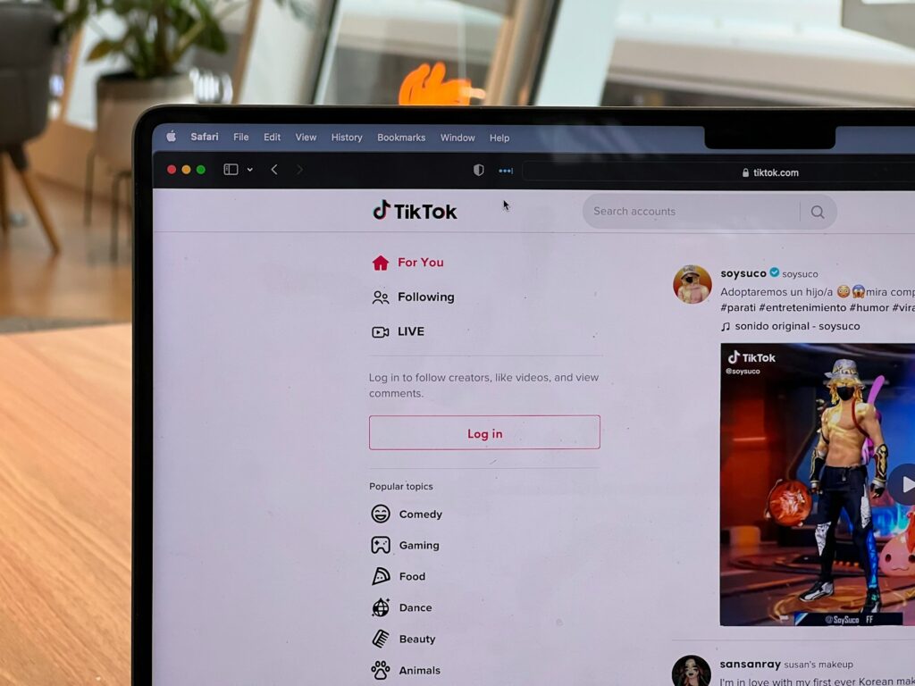 tiktok sur mac